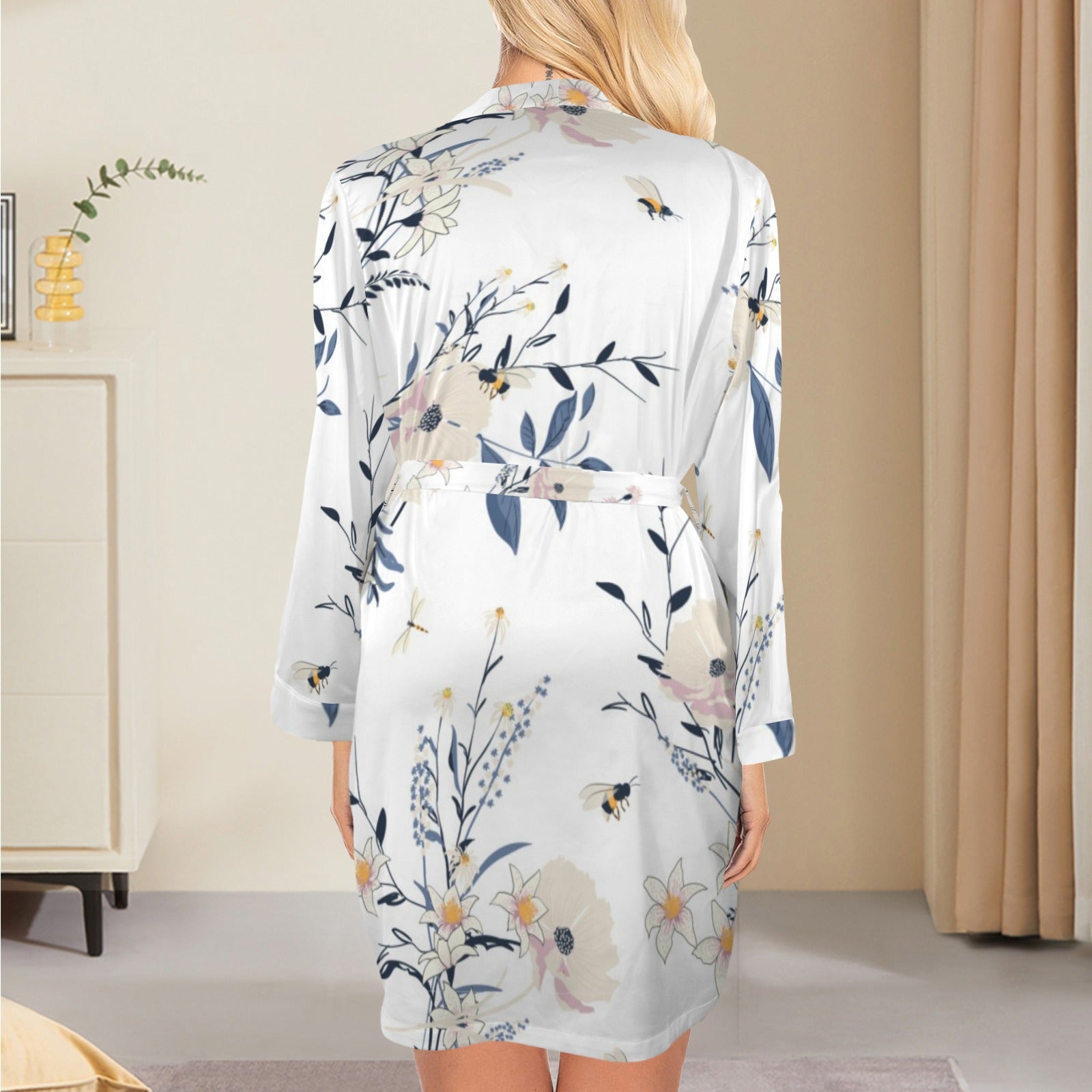 Women's Floral Print Pajama Robe Cami Sets