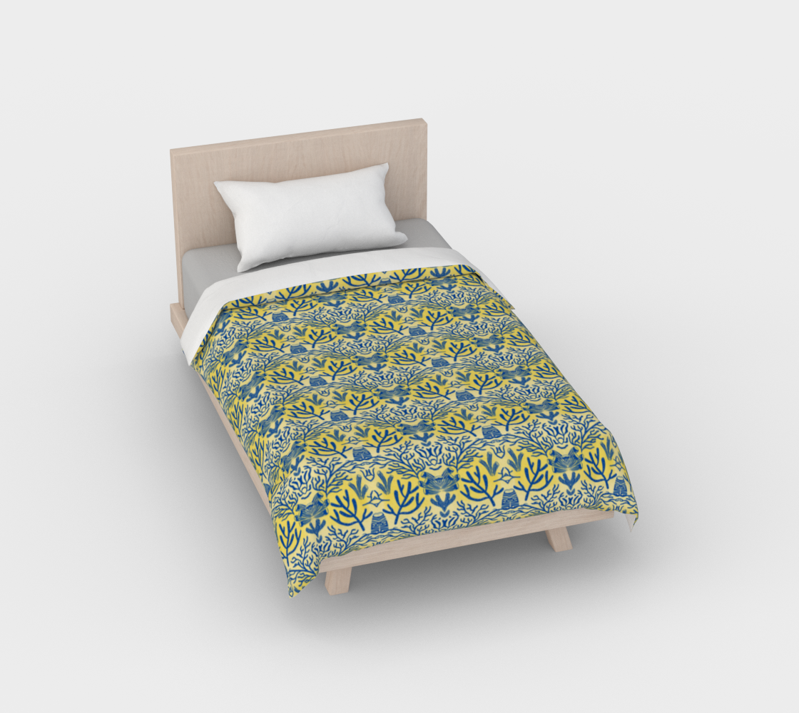Sunshine Blues Coral Duvet