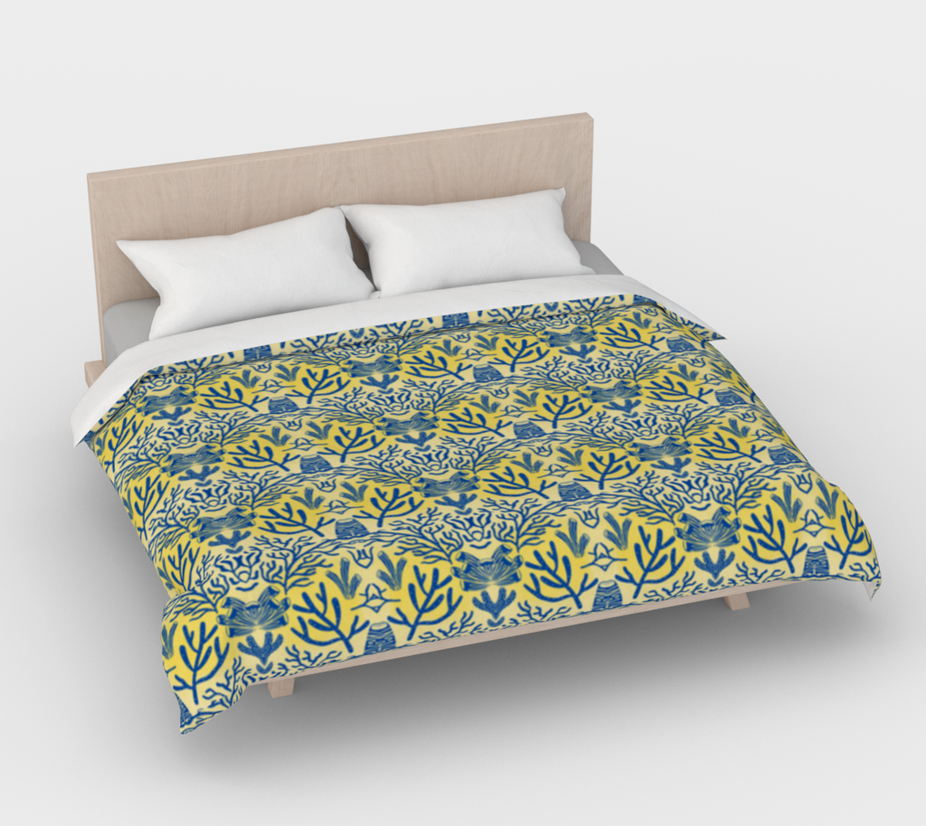 Sunshine Blues Coral Duvet