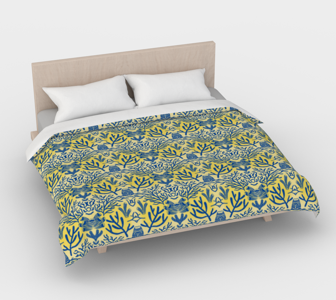 Sunshine Blues Coral Duvet