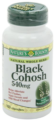 Nature's Bounty Black Cohosh Root Pills and Herbal Health Supplement, Natural Menopausal Support, 540 mg, 100 Capsules