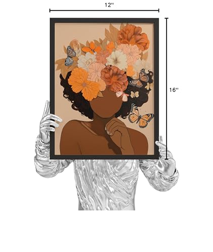 EXCOOL CLUB Black Girl Wall Art - 12x16 Boho Black Women Wall Art Decor, Black Woman Art Prints, Black Girls Paintings Posters, African American Pictures for Home Bedroom Decorations (UNFRAMED)