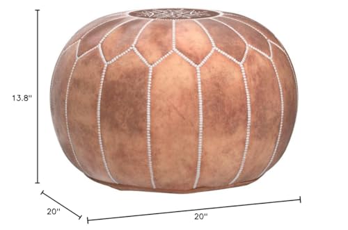 Fezcrafts Genuine Leather Moroccan Ottoman unstuffed Moroccan Pouf Footresf Livin Room Cocktail Seats Goatskin Tribal Bohemian Home Decor (Black)