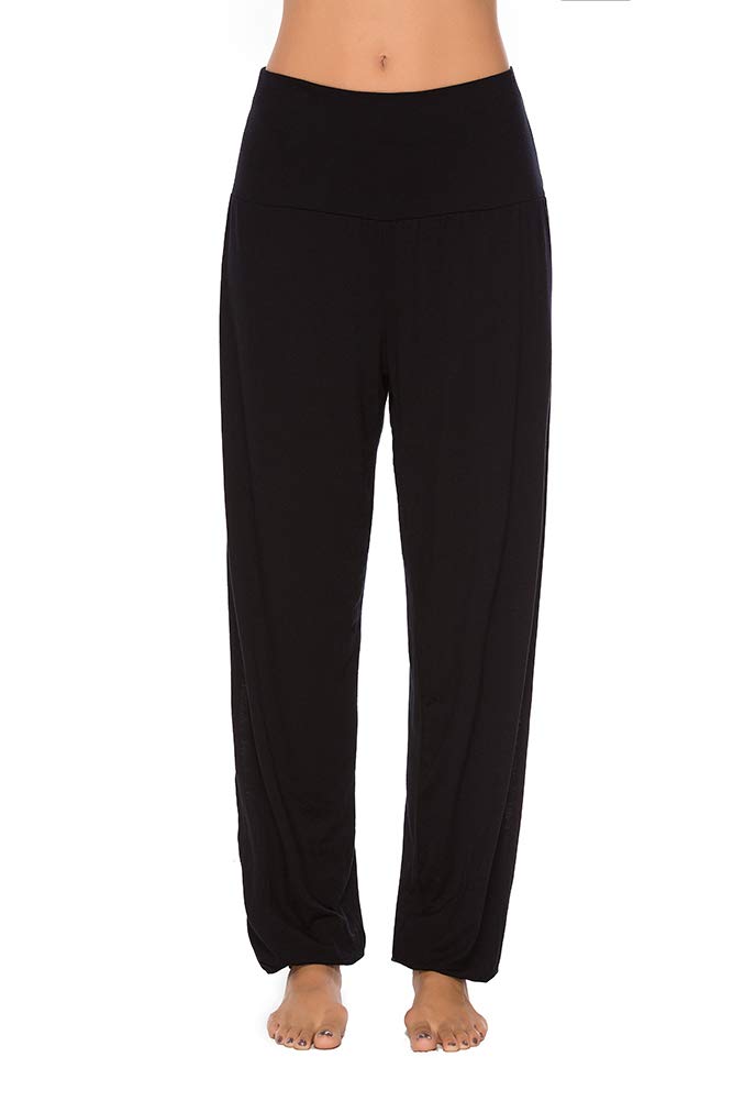 AvaCostume Womens Harem Yoga Pants Side Slit Sport Workout Sweatpants