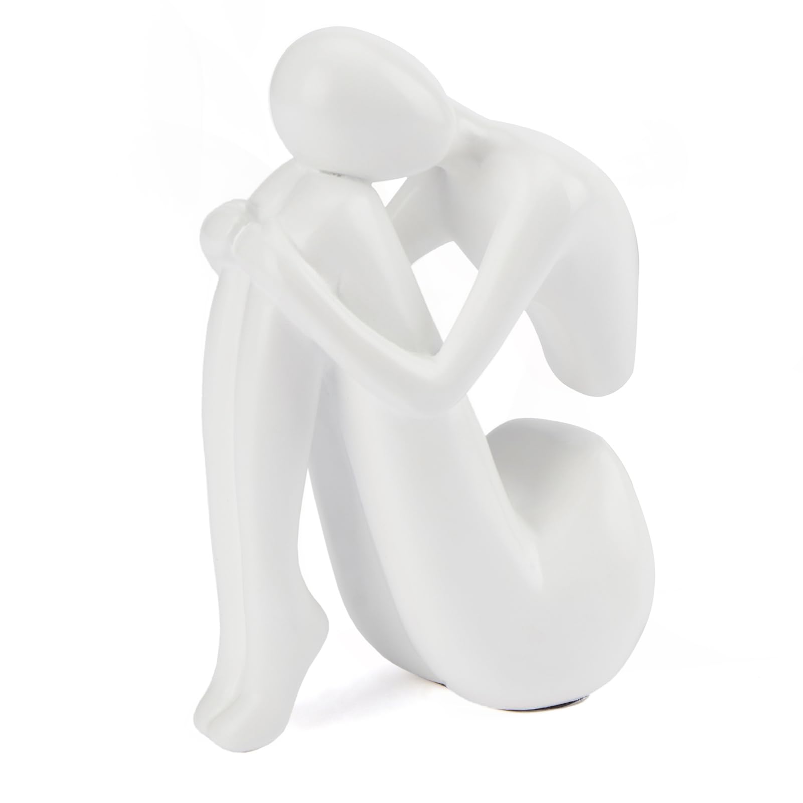 Black Decor Women Statue, Thinker Girl Sculptures, Modern Abstract Art Accents, Black Resin Collectible Figurines for Living Room Bedroom Bookshelf Coffe Table, Resin, 1Piece