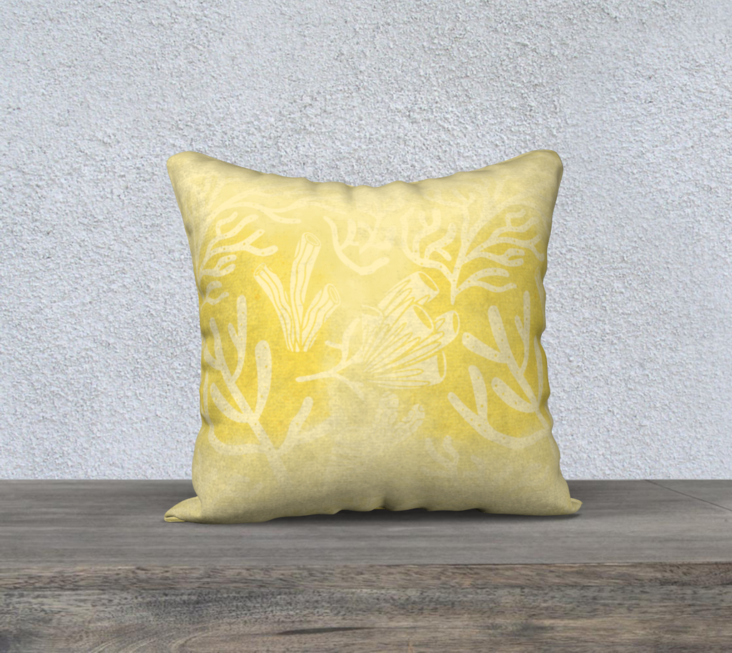 Golden Sunshine Coral Pillow