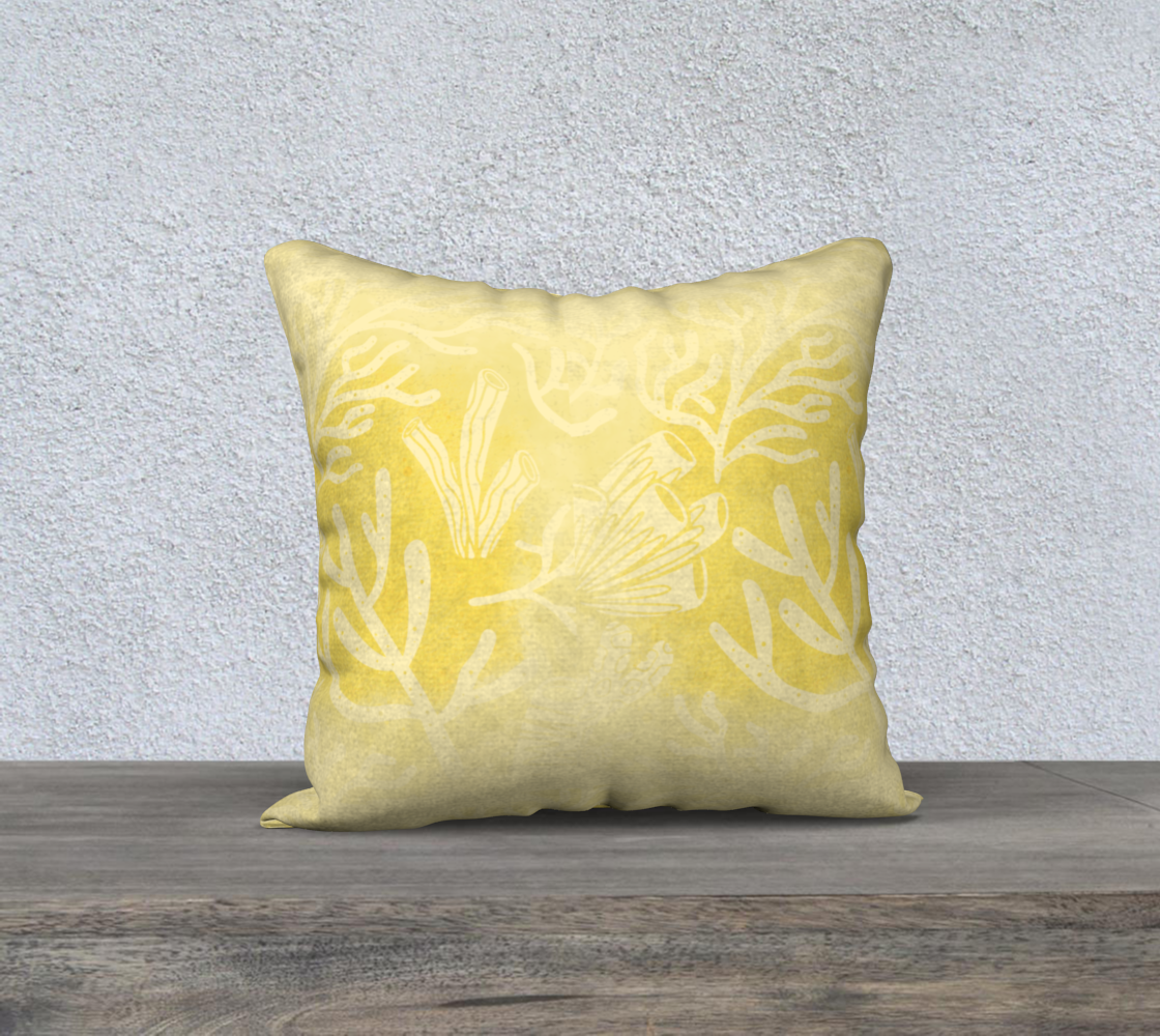 Golden Sunshine Coral Pillow