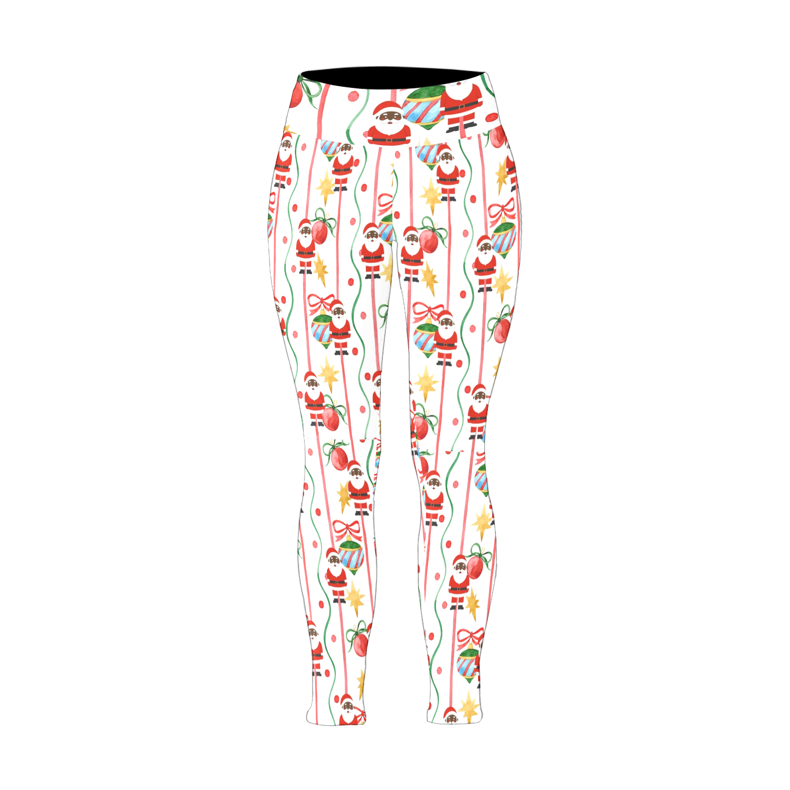 Black Santa Christmas Leggings