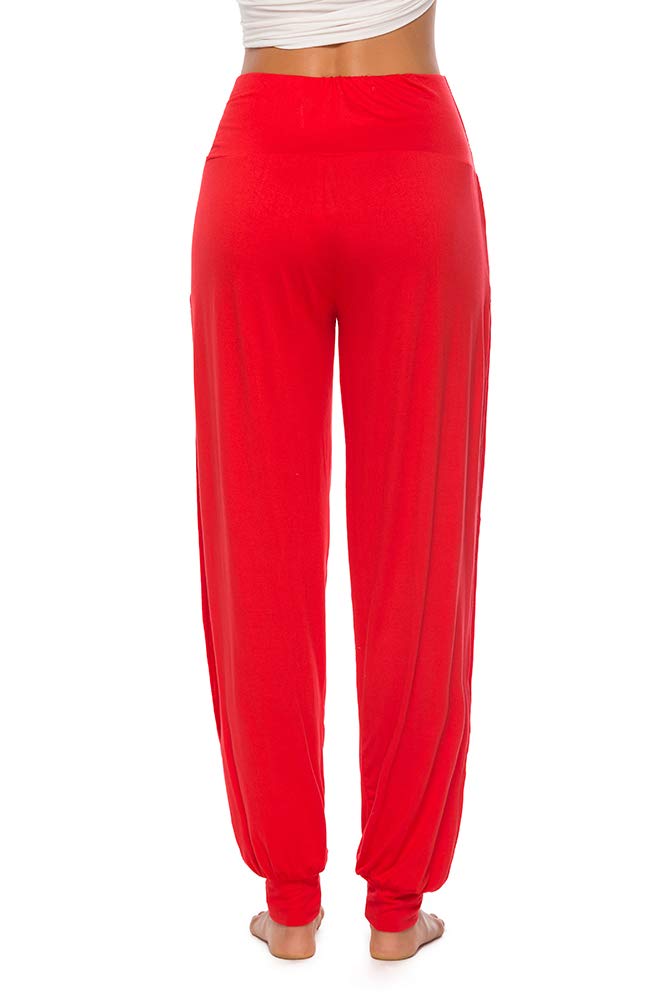 AvaCostume Womens Harem Yoga Pants Side Slit Sport Workout Sweatpants