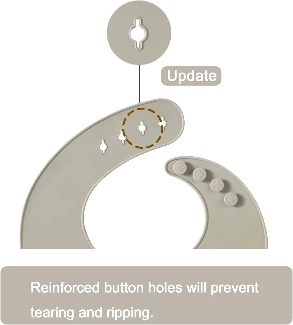 PandaEar Silicone Baby Bib for Girls Boys| Adjustable Waterproof Eating Bibs| BPA Free Soft Durable Silicone Bibs for Babies & Toddlers with Large Pocket Food Catcher