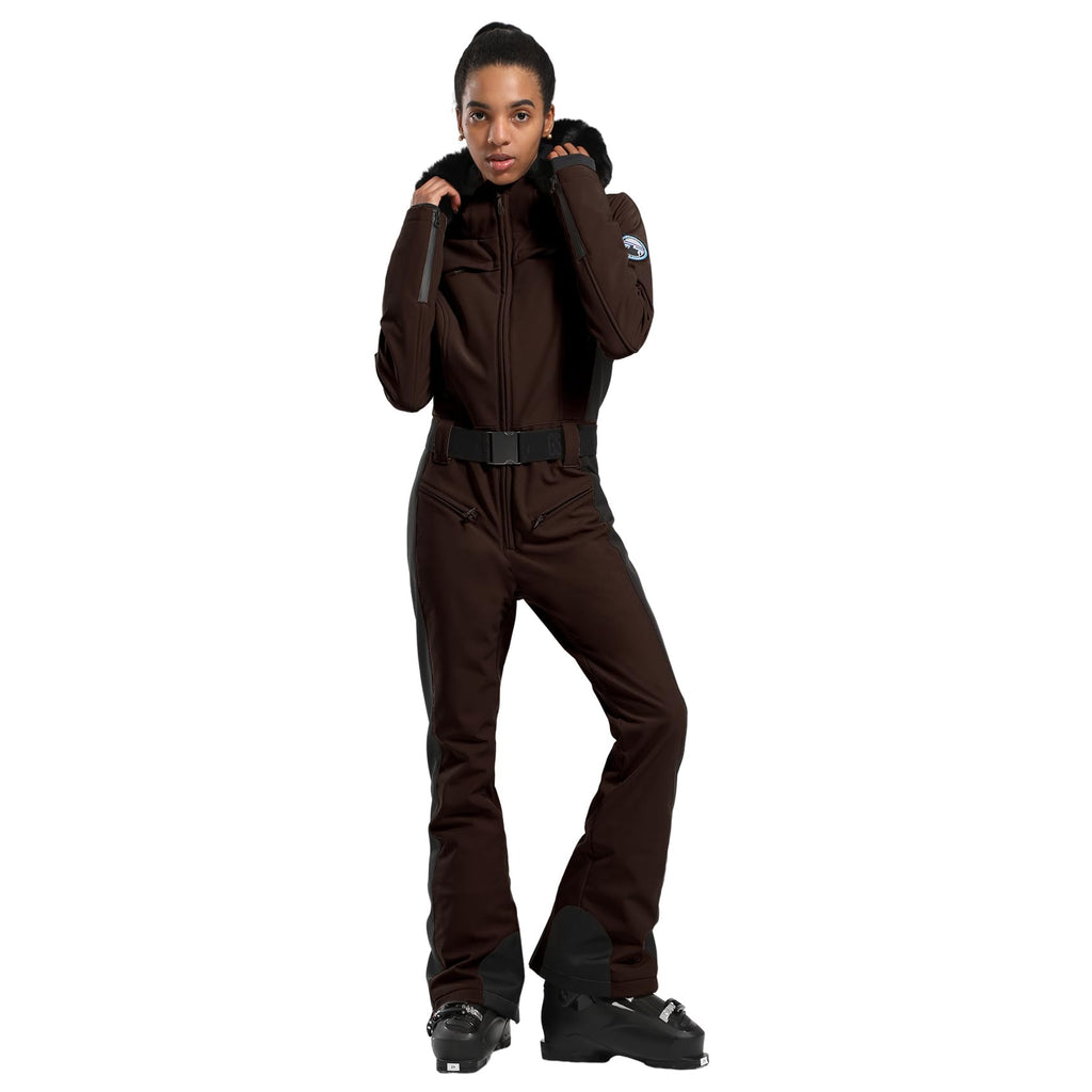 GSOU SNOW Womens Ski Suit One Piece Snowsuit Snowboard Slim Insulated Jumpsuit Jacket Waterproof Windproof for Outdoor Sports