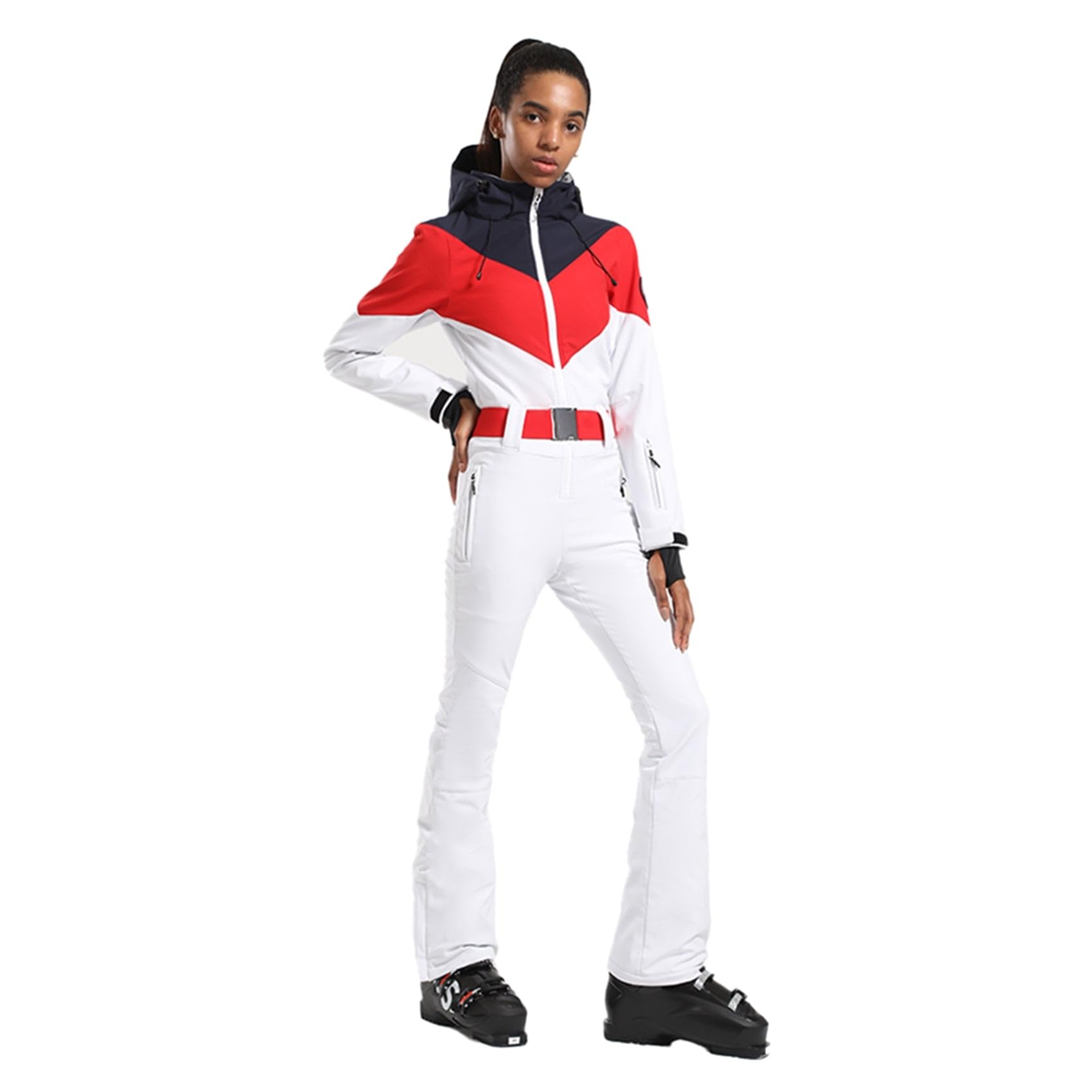 GSOU SNOW Ski Suit Women Snowsuit Slim One Piece Jumpsuit Snow Jackets Waterproof Winter Windproof Outdoor Sports Warm