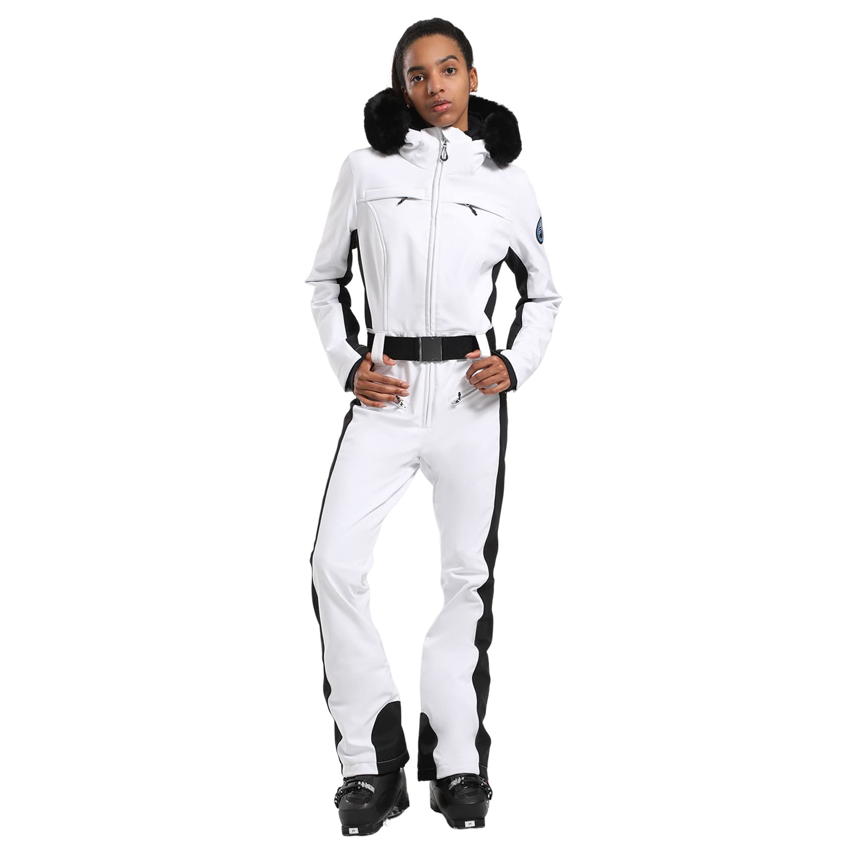 GSOU SNOW Womens Ski Suit One Piece Snowsuit Snowboard Slim Insulated Jumpsuit Jacket Waterproof Windproof for Outdoor Sports