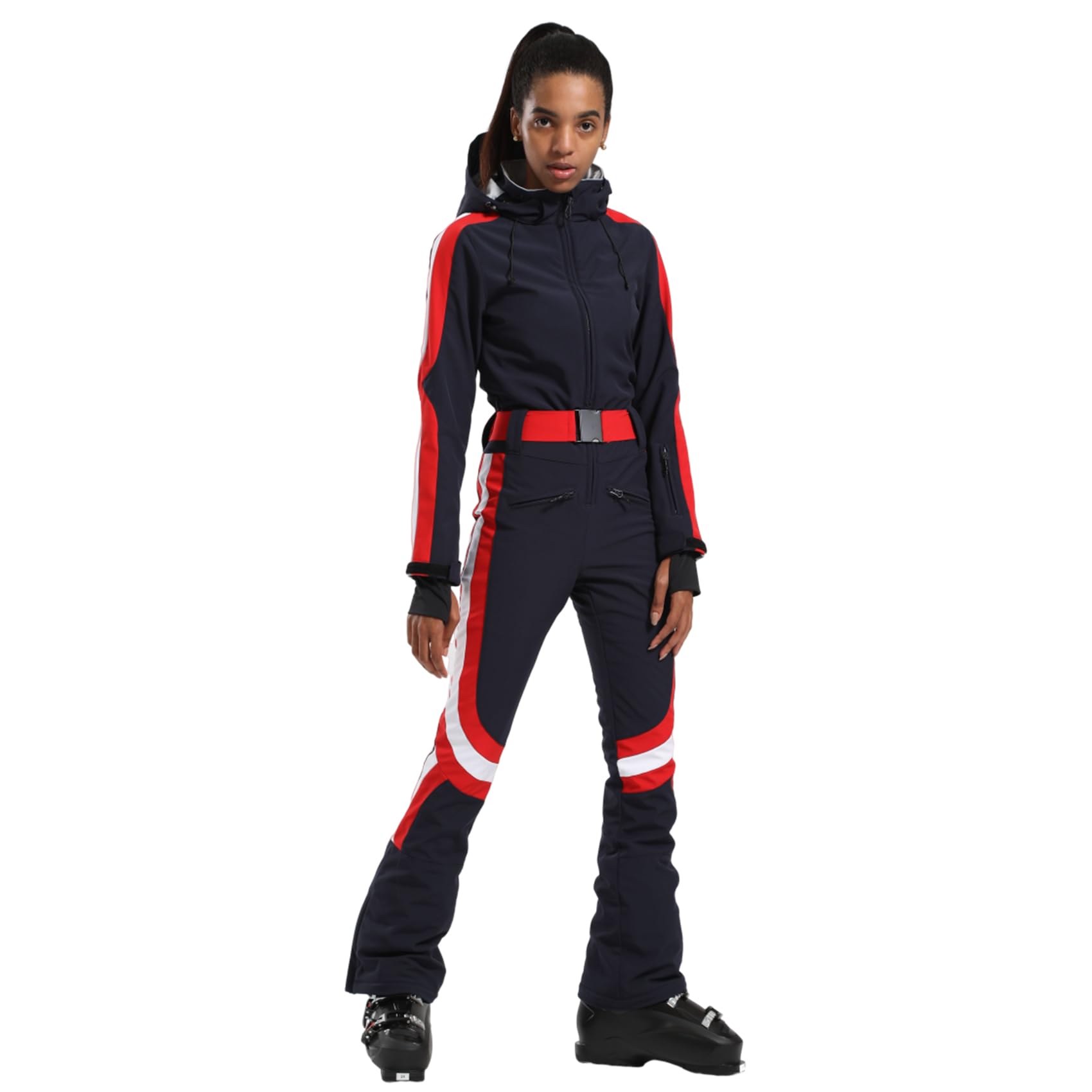 GSOU SNOW Ski Suit Women Snowsuit Slim One Piece Jumpsuit Snow Jackets Waterproof Winter Windproof Outdoor Sports Warm