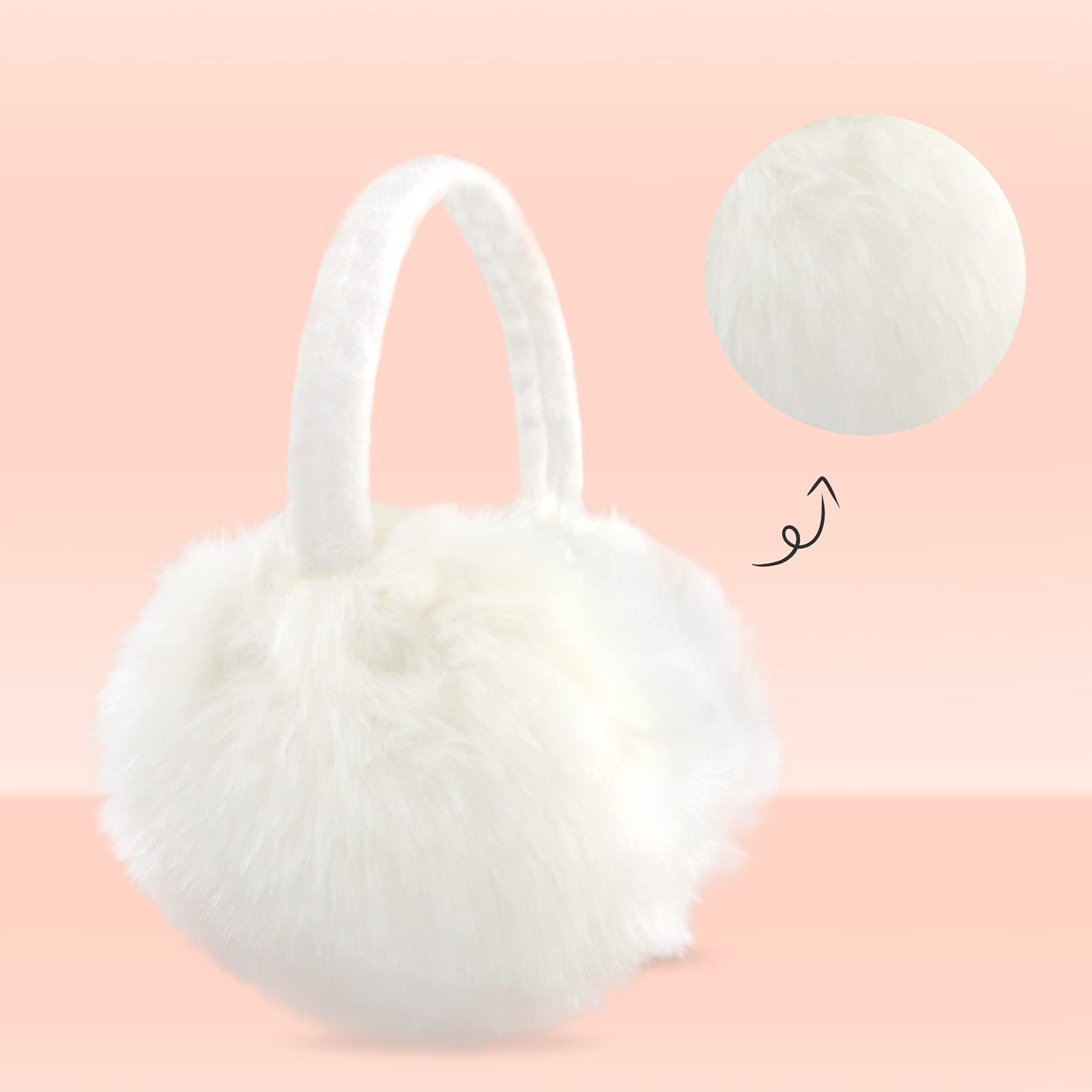 POXIMI Women Winter Earmuffs Girl Ski Adjustable Ear Covers for Cute Bow Ear Warmer Outdoor Earmuff Fleece Lining