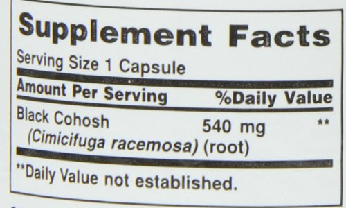 Nature's Bounty Black Cohosh Root Pills and Herbal Health Supplement, Natural Menopausal Support, 540 mg, 100 Capsules