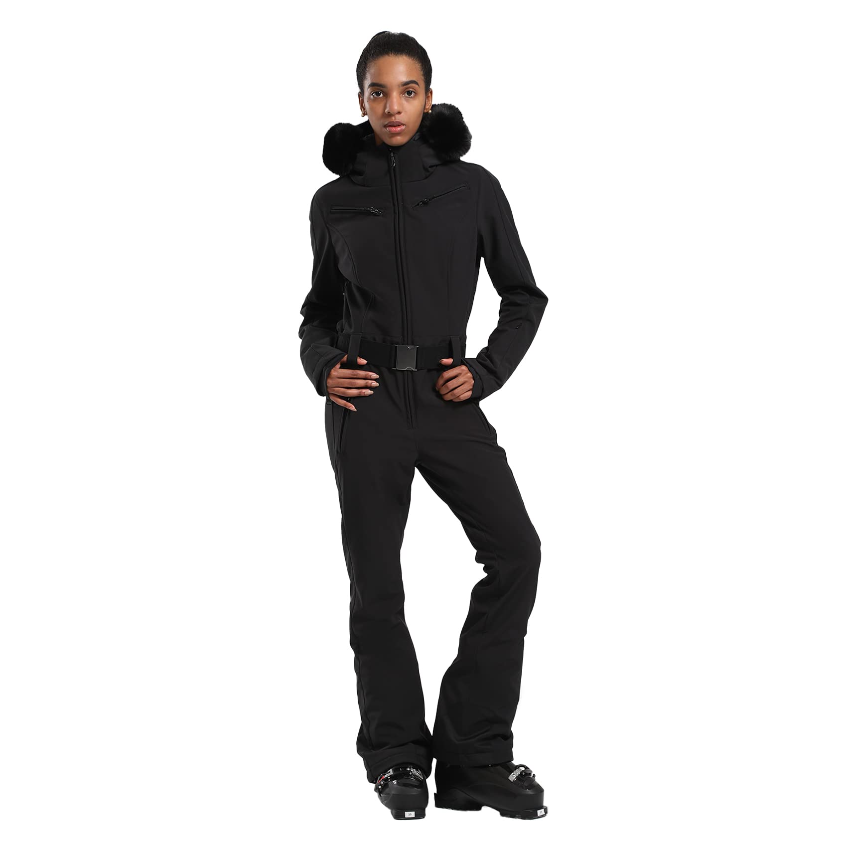 GSOU SNOW Womens Ski Suit One Piece Snowsuit Snowboard Slim Insulated Jumpsuit Jacket Waterproof Windproof for Outdoor Sports