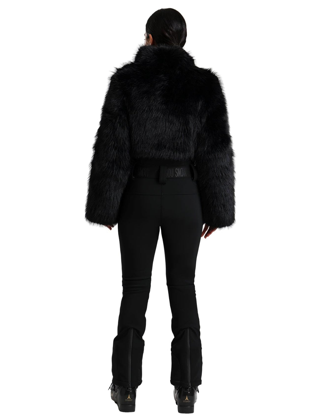 GSOU SNOW Women Ski Suit One Piece Snowsuit Snowboard Faux Fur Collar Slim Jumpsuit Jacket Insulated Windproof Outdoor Winter