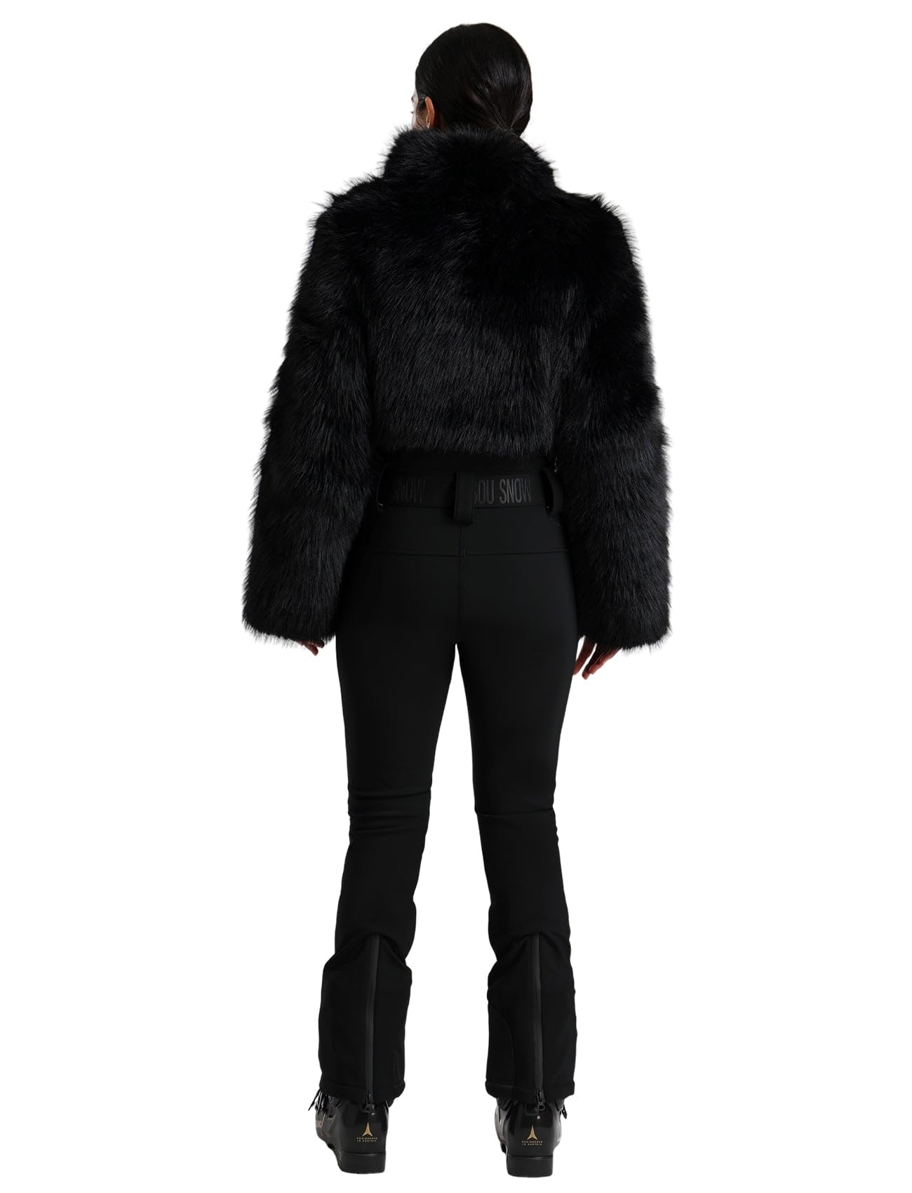 GSOU SNOW Women Ski Suit One Piece Snowsuit Snowboard Faux Fur Collar Slim Jumpsuit Jacket Insulated Windproof Outdoor Winter