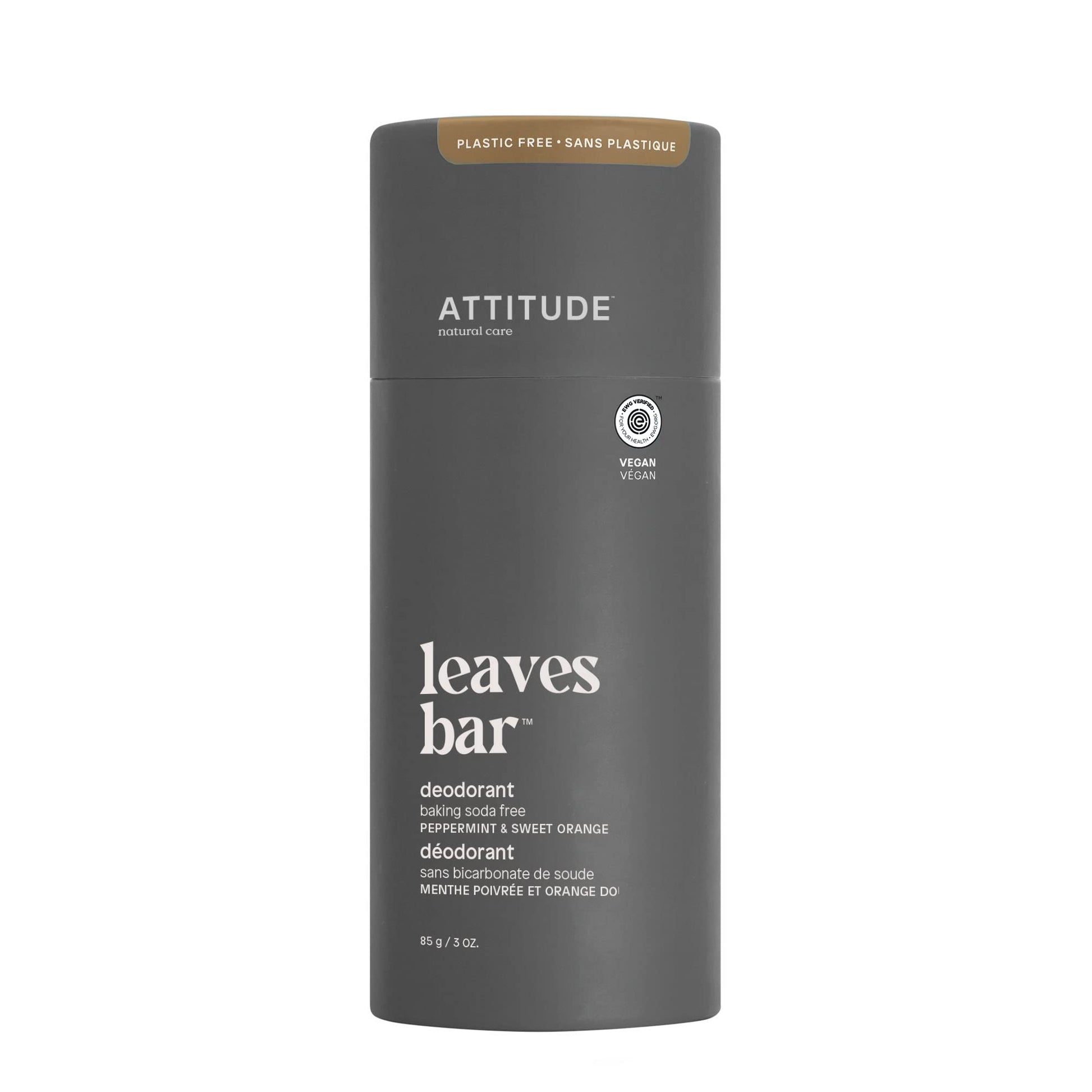 ATTITUDE Natural Deodorant, Aluminum-free, Odor Control & Long Lasting, Nourishing Ingredients, Castor, Jojoba Oils, Baking Soda-free, EWG Verified, For Men & Women, Patchouli & Black Pepper, 3 Oz