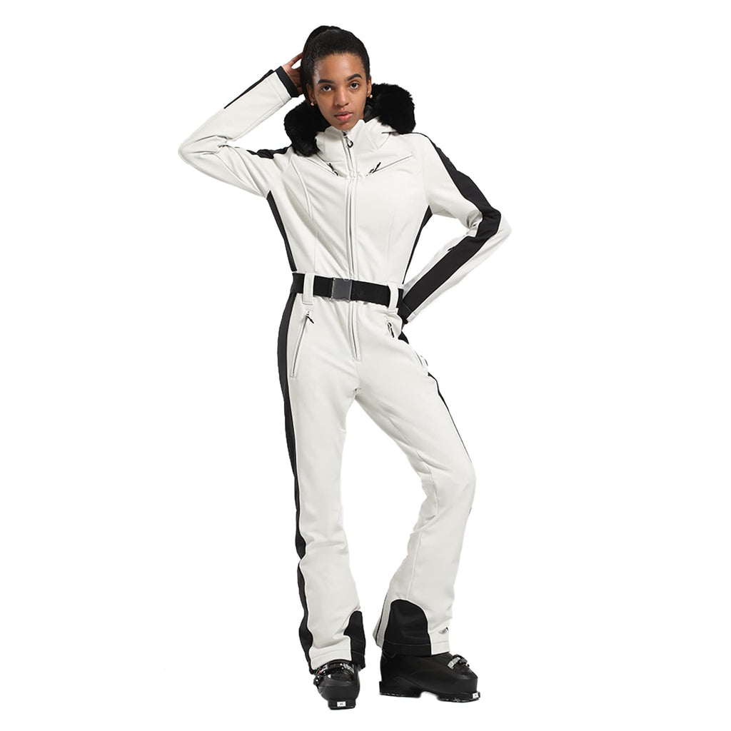 GSOU SNOW Womens Ski Suit One Piece Snowsuit Snowboard Slim Insulated Jumpsuit Jacket Waterproof Windproof for Outdoor Sports