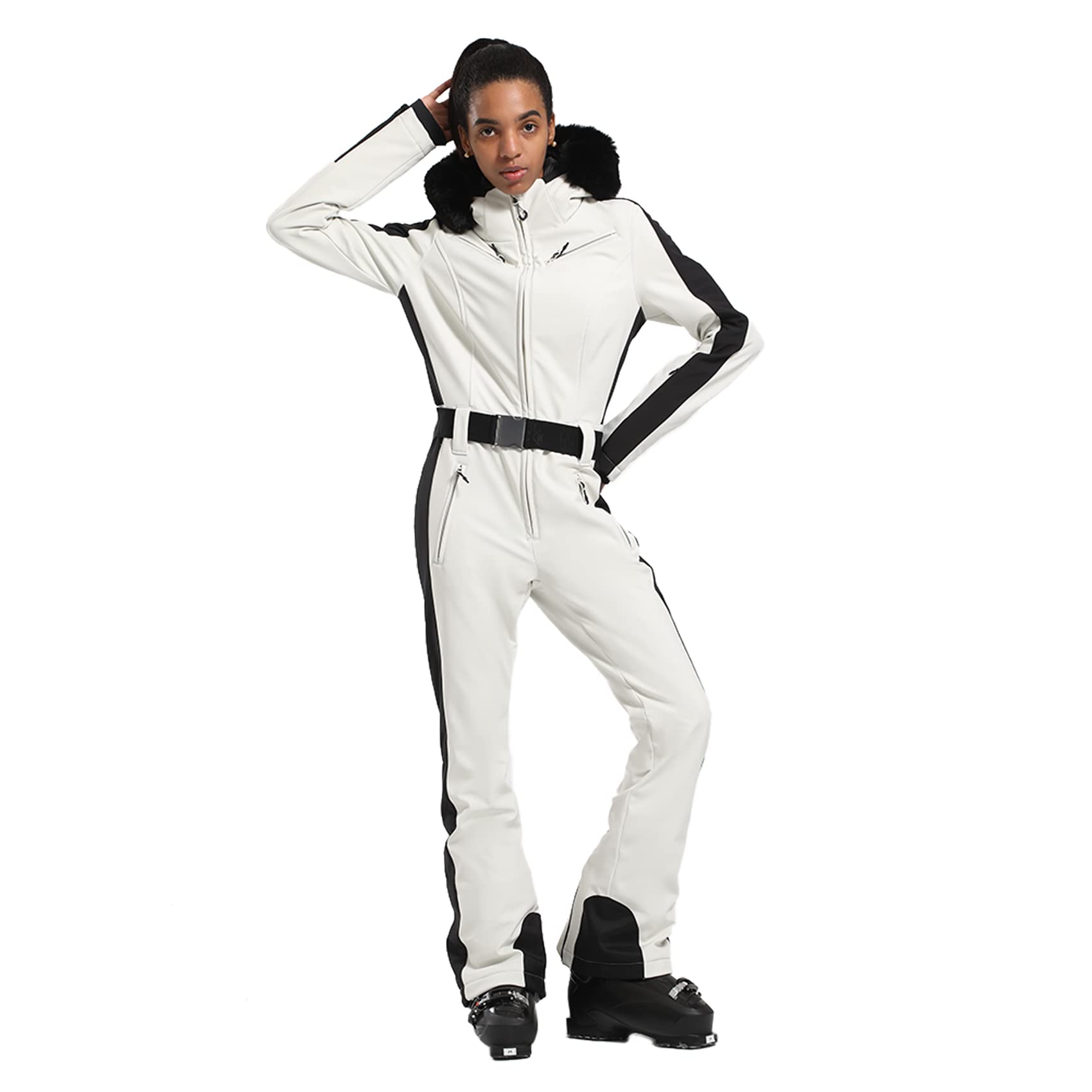 GSOU SNOW Womens Ski Suit One Piece Snowsuit Snowboard Slim Insulated Jumpsuit Jacket Waterproof Windproof for Outdoor Sports