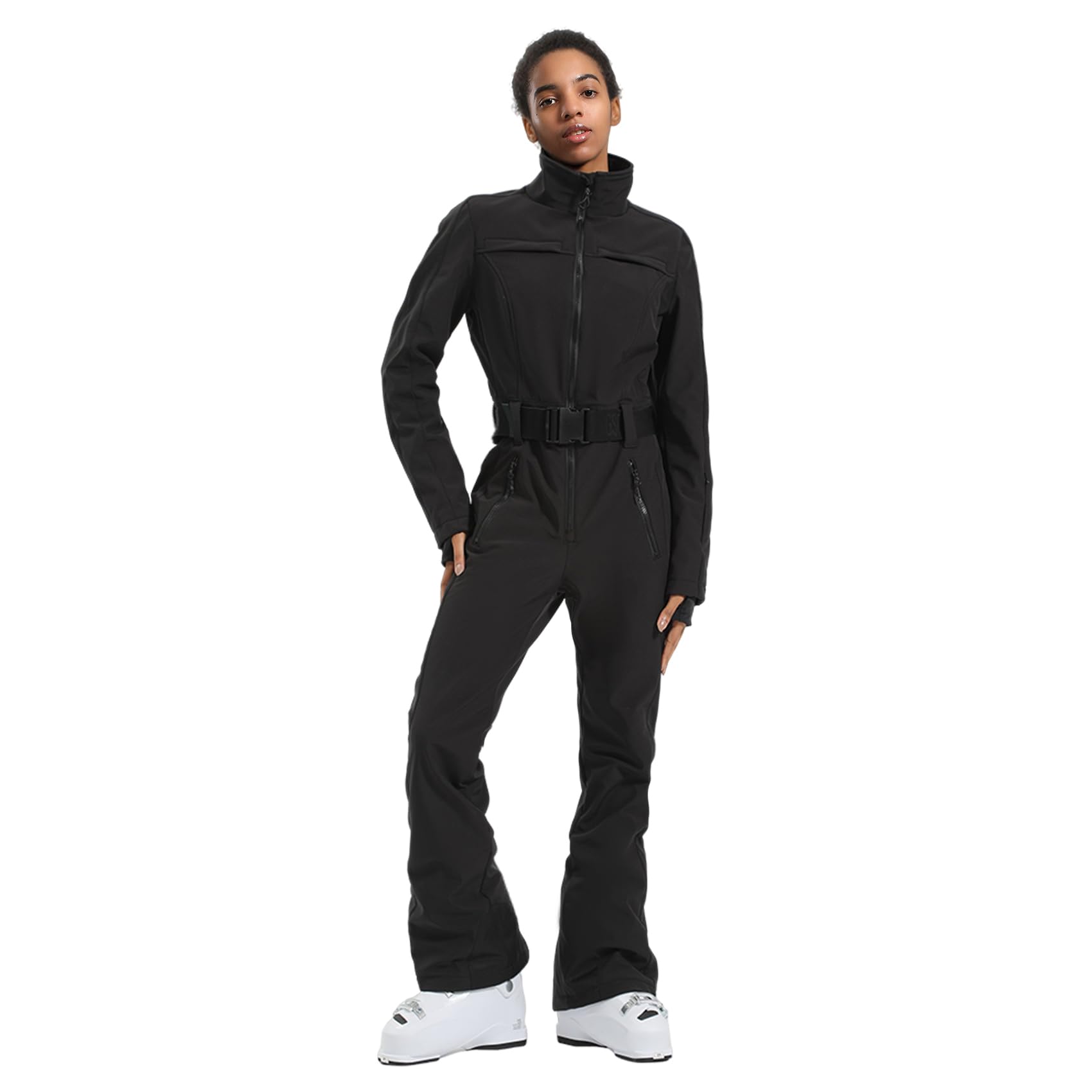 GSOU SNOW Ski Suit Women Snowsuit Slim One Piece Jumpsuit Snow Jackets Waterproof Winter Windproof Outdoor Sports Warm