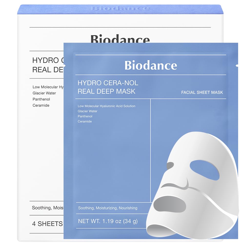BIODANCE Bio-Collagen Real Deep Mask, Hydrating Overnight Hydrogel Mask, Pore Minimizing, Elasticity Improvement, Korean Skincare | 1.19oz(34g) x 16ea