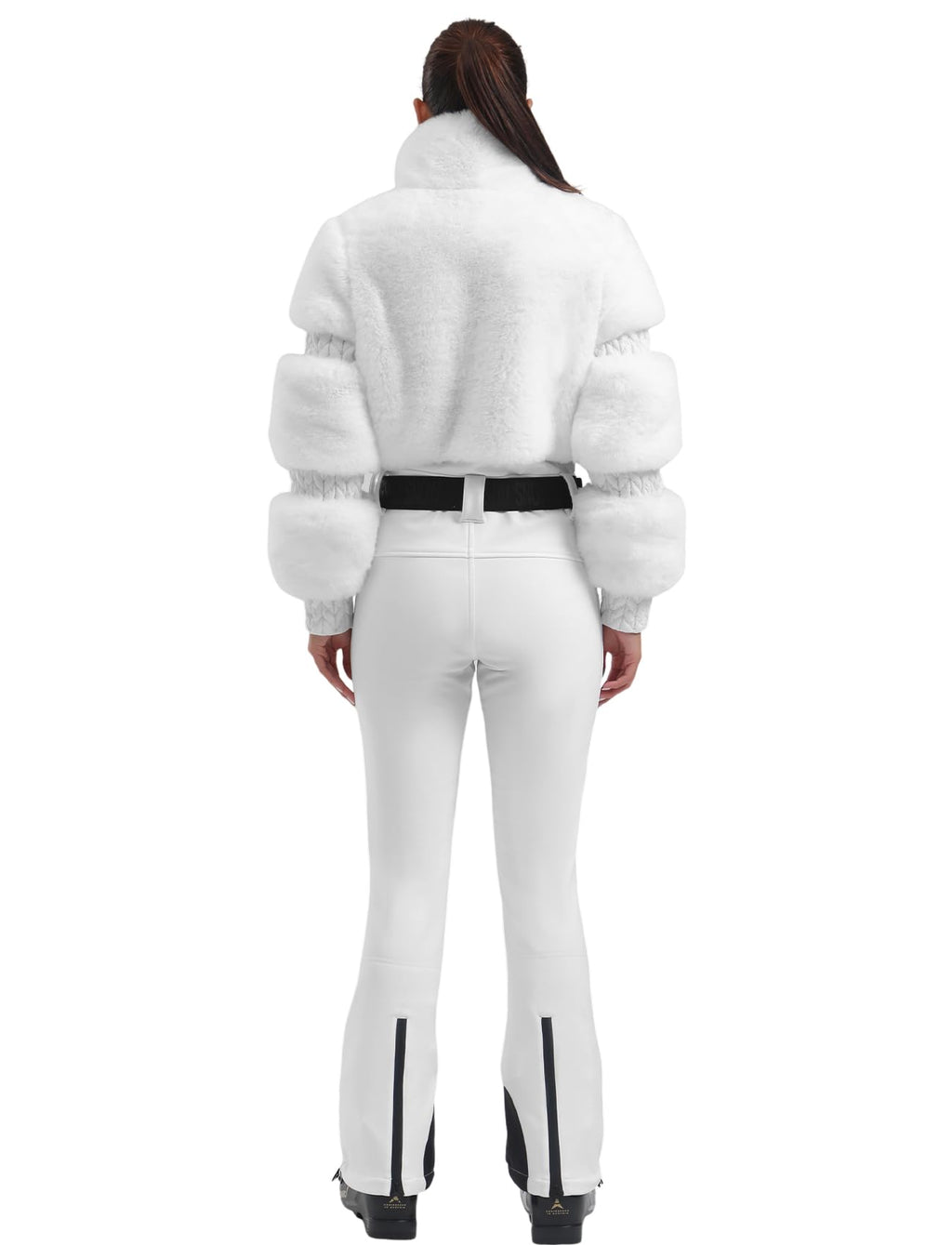 GSOU SNOW Women Ski Suit One Piece Snowsuit Snowboard Faux Fur Collar Slim Jumpsuit Jacket Insulated Windproof Outdoor Winter