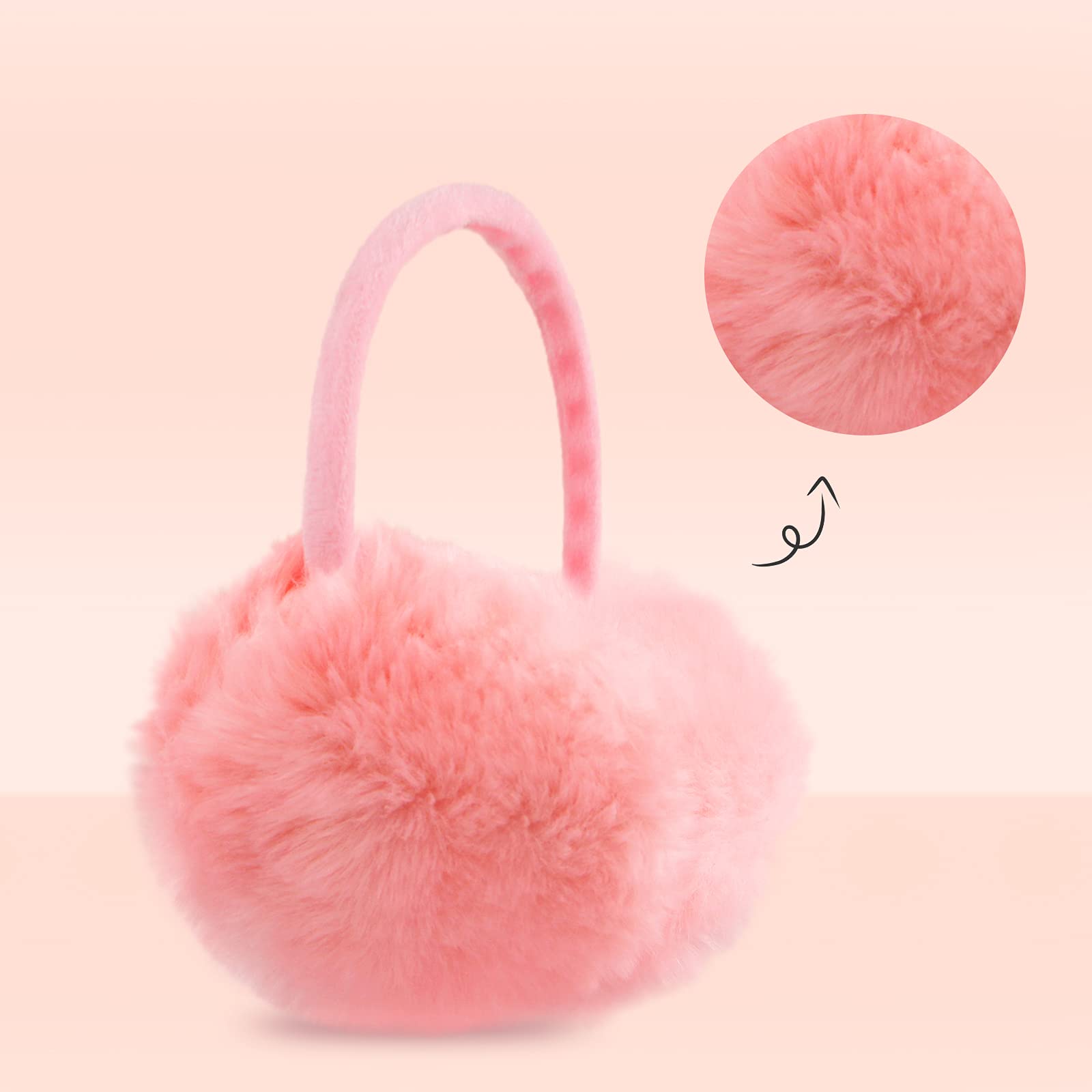 POXIMI Women Winter Earmuffs Girl Ski Adjustable Ear Covers for Cute Bow Ear Warmer Outdoor Earmuff Fleece Lining