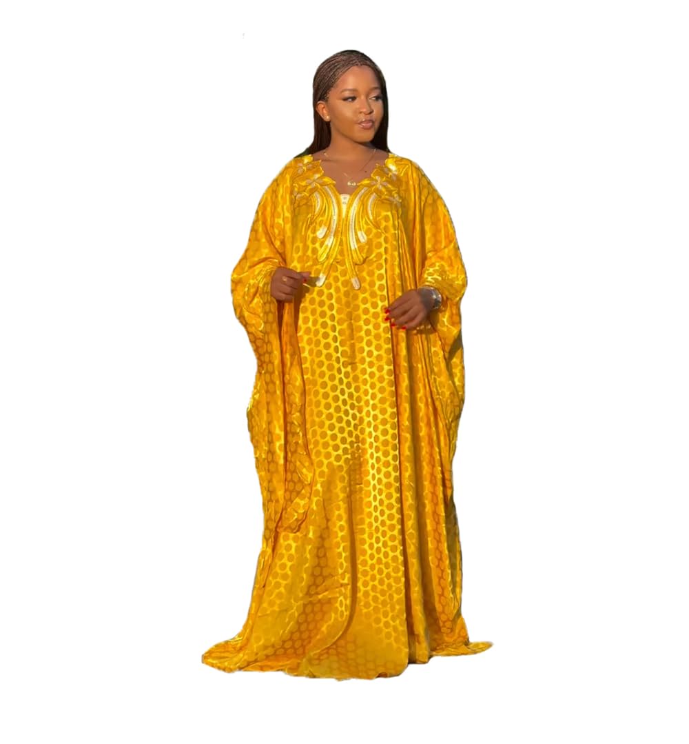 HD African Dresses for Women Fashion Beading Rhinestone Kaftan Maxi Dress