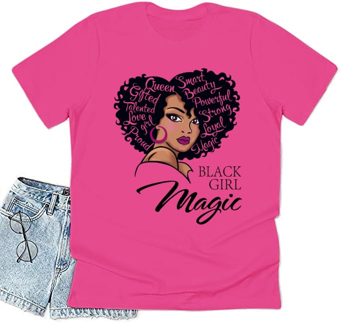 Black History Graphic tees Plus Size Women Tops Magic Fashion Afro American Natural Hair Vintage Melanin T-Shirts
