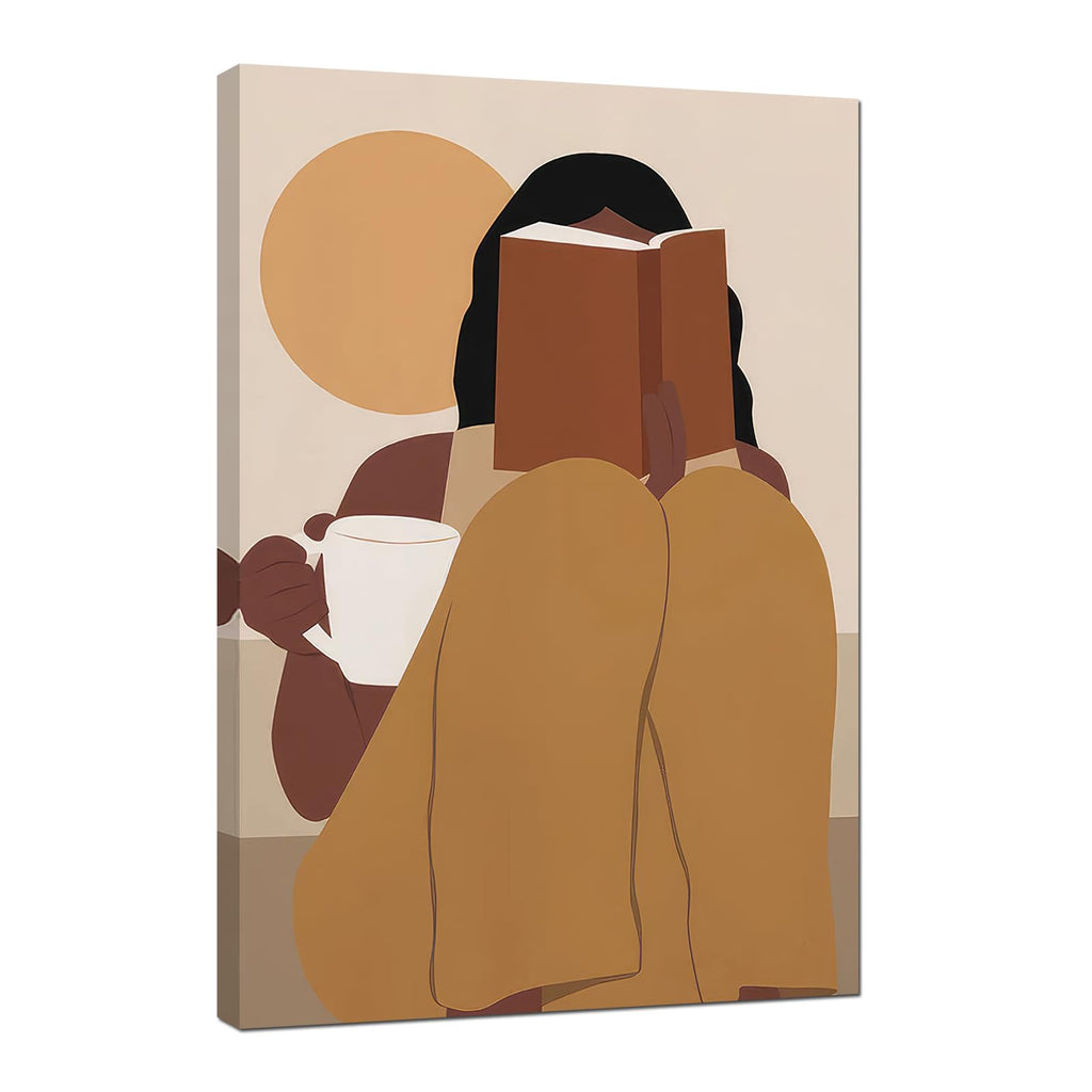 African American Boho Wall Art, Black Women Art Framed, Book Lover Art, Black Girl Canvas Print, African American Canvas Art Wall Decor, Woman Reading Book Art, African American Girl Boho Posters