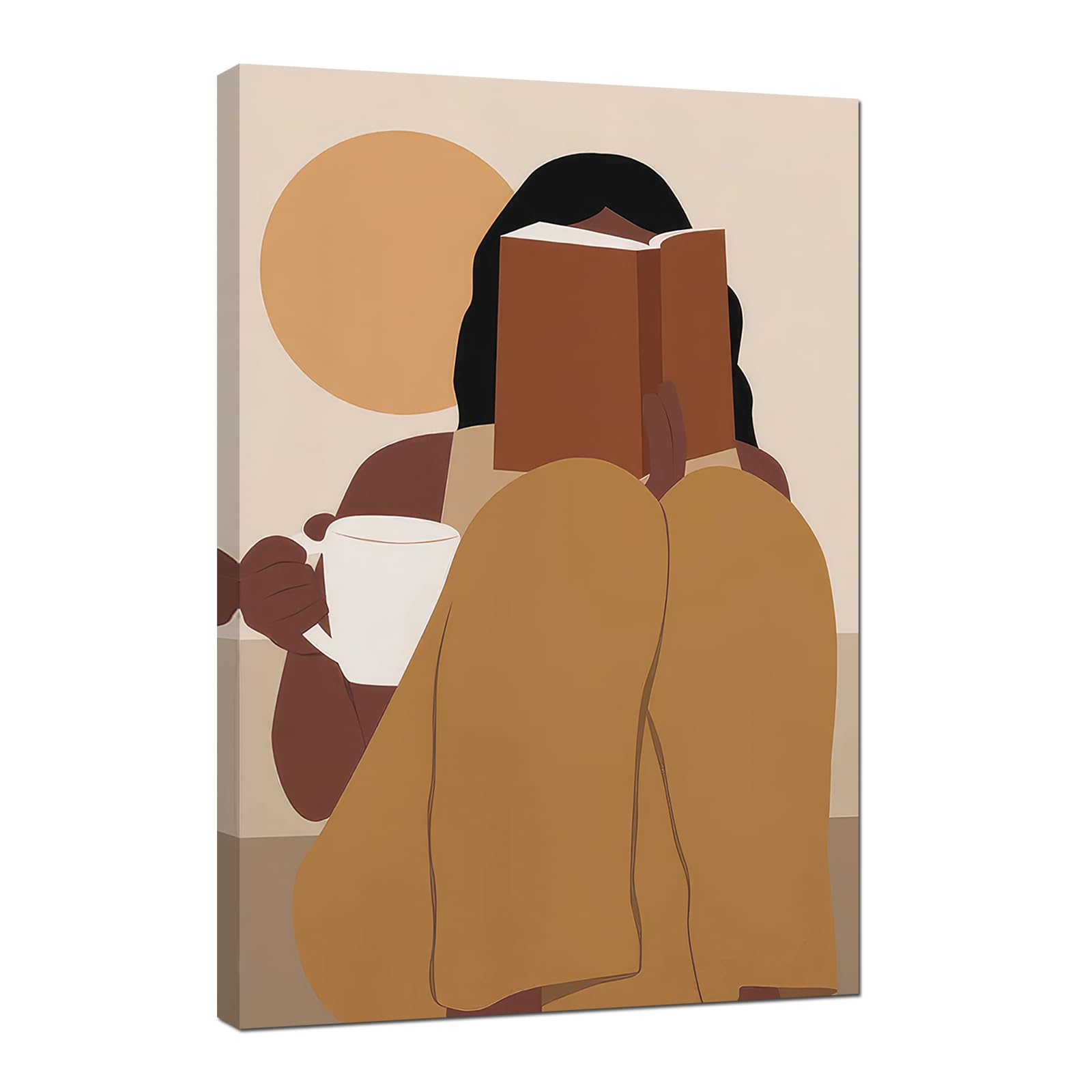 African American Boho Wall Art, Black Women Art Framed, Book Lover Art, Black Girl Canvas Print, African American Canvas Art Wall Decor, Woman Reading Book Art, African American Girl Boho Posters