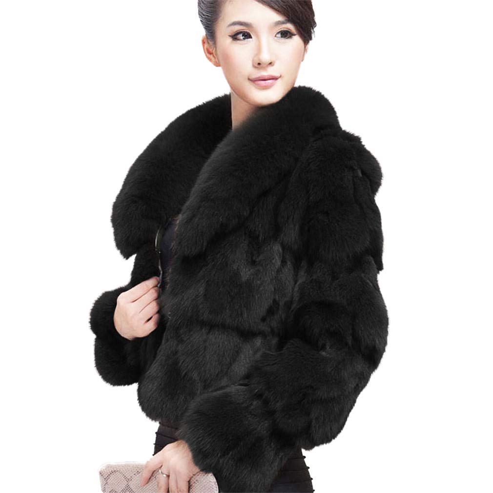 Fur Story Women's Genuine Fox Fur Coat Thick Warm Fur Jacket Winter coat