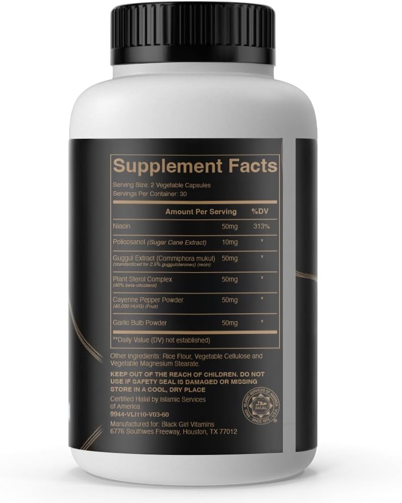 Black Girl Vitamins Choless - Supplement for Energy and Wellness Support, Niacin, Gluten-Free, 60ct