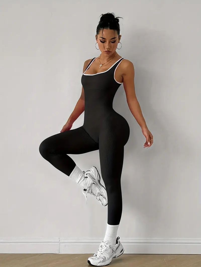 Yoga 1 Piece Bodysuit with a Stylish Open-Back Design, Perfect for Shaping And Lifting Sports Workout Set Jumpsuit