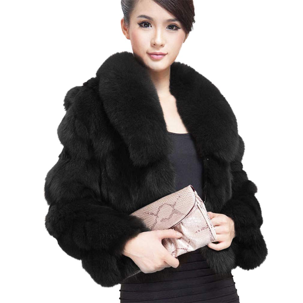 Fur Story Women's Genuine Fox Fur Coat Thick Warm Fur Jacket Winter coat