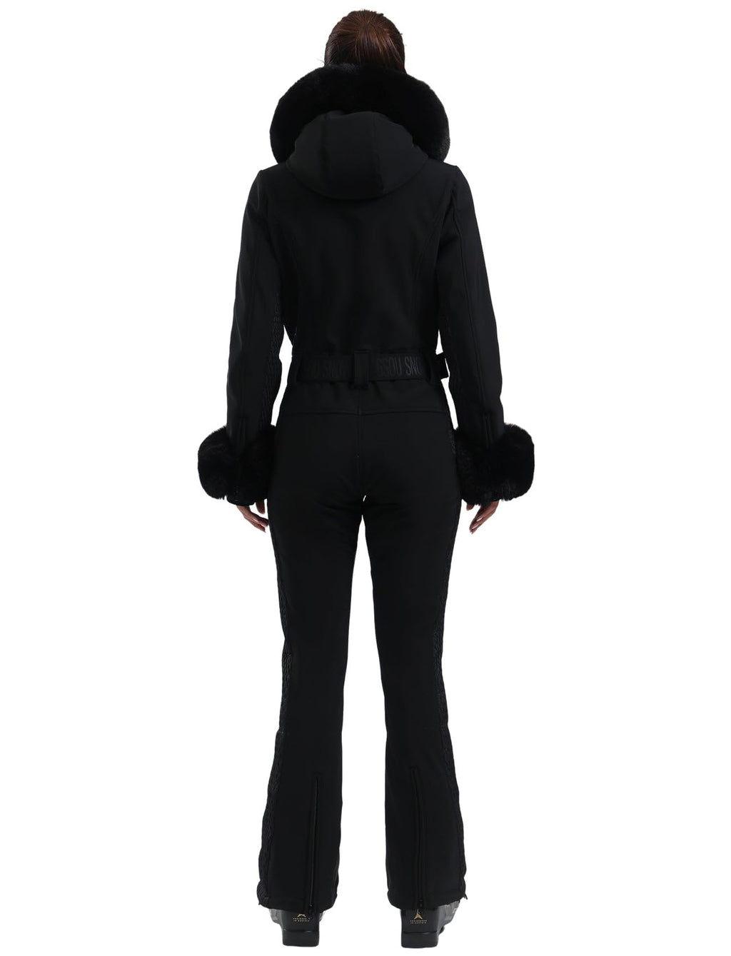 GSOU SNOW Ski Suit Womens One Piece Snowsuit Snowboard Jacket Slim Snow Jumpsuit Faux Fur Ski Outfit Waterproof Windproof