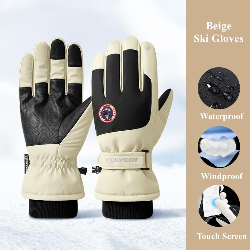 Winter Ski Snow Gloves for Men, Women, Youth | Touchscreen & Waterproof Cold Weather Hand Warming Gloves Winter Work Gloves