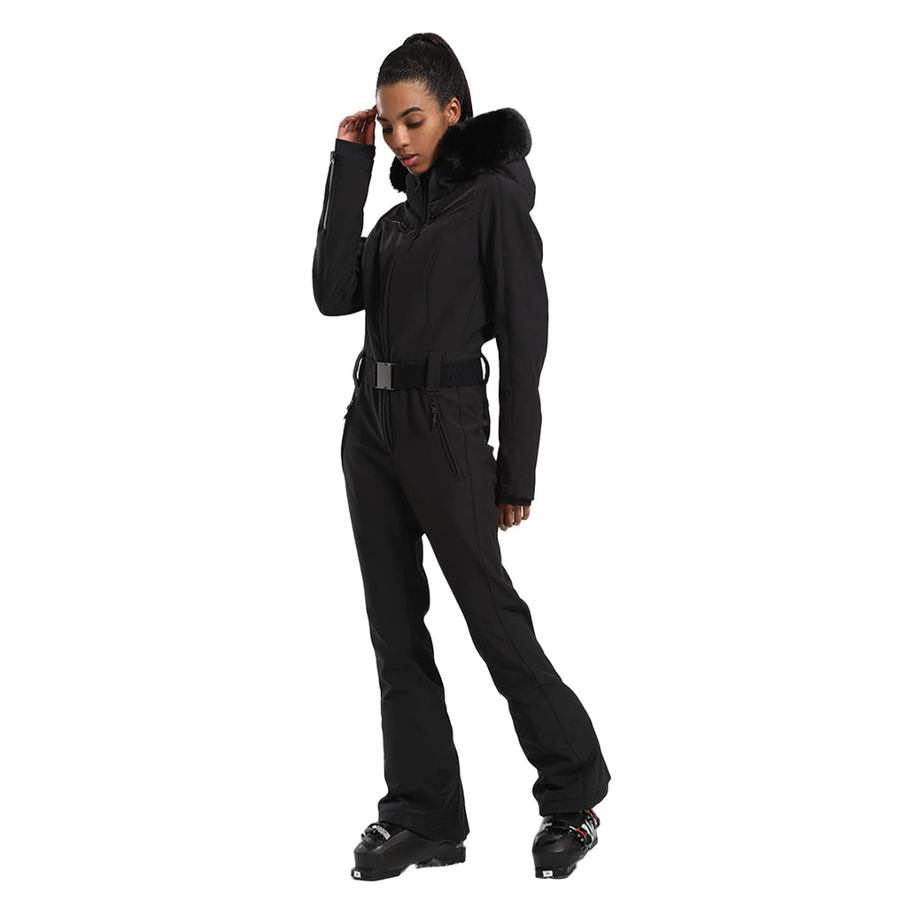 GSOU SNOW Womens Ski Suit One Piece Snowsuit Snowboard Slim Insulated Jumpsuit Jacket Waterproof Windproof for Outdoor Sports
