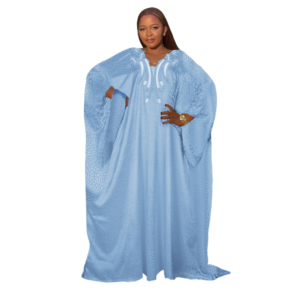 HD African Dresses for Women Fashion Beading Rhinestone Kaftan Maxi Dress
