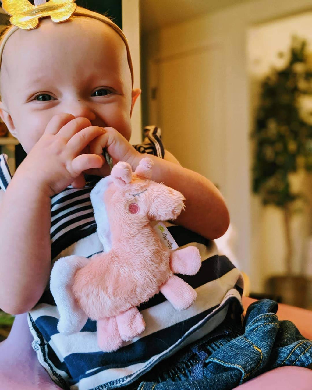 Itzy Ritzy Pacifier and Lovey Set; Detachable Plush Moon and Coordinating Toast Silicone Pacifier; Ideal for Ages 0 Months and Up, Moon