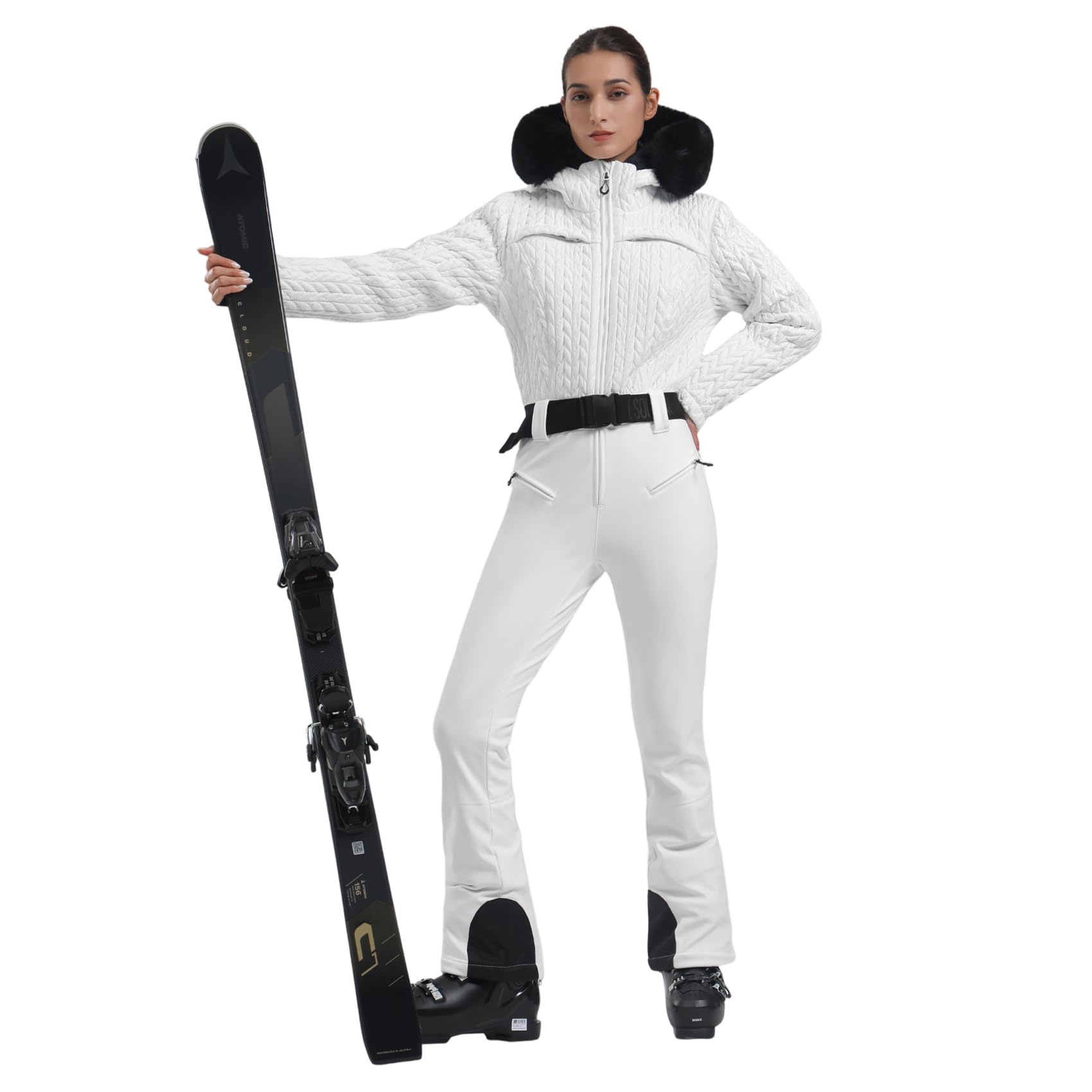 GSOU SNOW Ski Suit Women Snowsuit Slim One Piece Jumpsuit Snow Jackets Waterproof Winter Windproof Outdoor Sports Warm