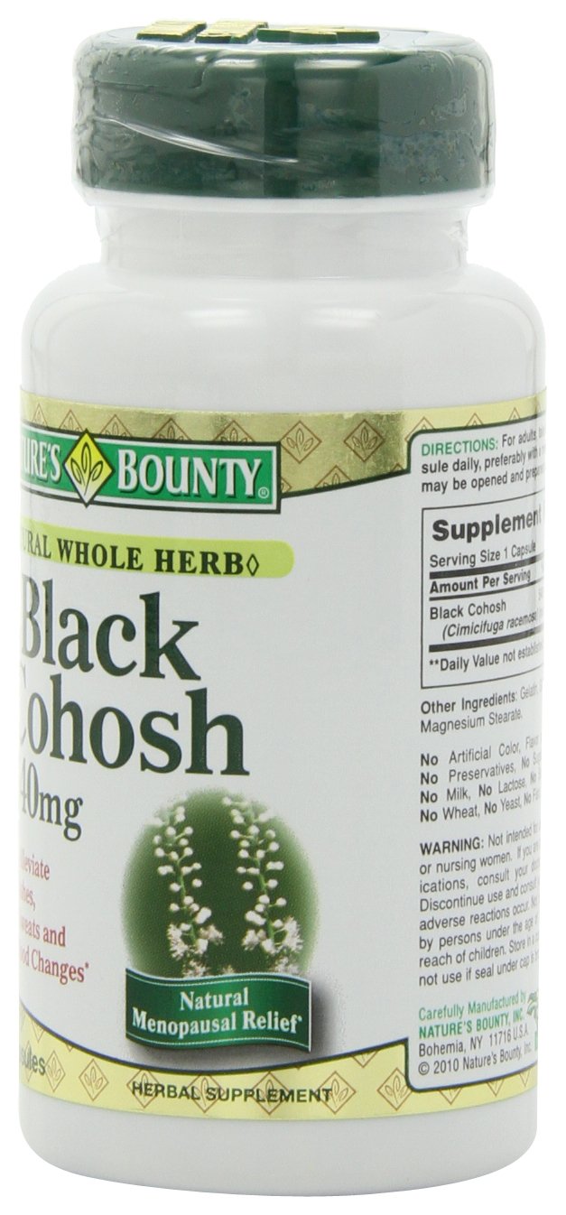 Nature's Bounty Black Cohosh Root Pills and Herbal Health Supplement, Natural Menopausal Support, 540 mg, 100 Capsules