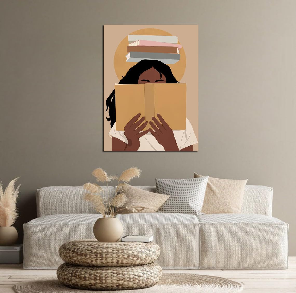 African American Boho Wall Art, Black Women Art Framed, Book Lover Art, Black Girl Canvas Print, African American Canvas Art Wall Decor, Woman Reading Book Art, African American Girl Boho Posters