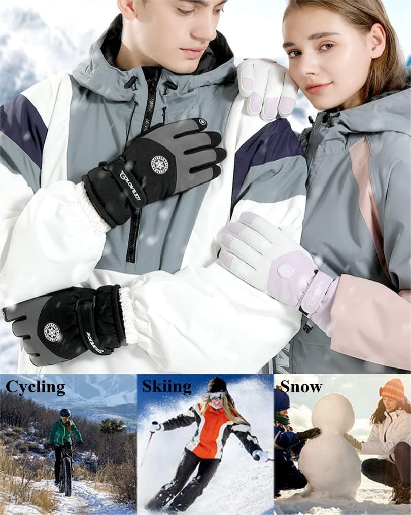 Winter Ski Snow Gloves for Men, Women, Youth | Touchscreen & Waterproof Cold Weather Hand Warming Gloves Winter Work Gloves