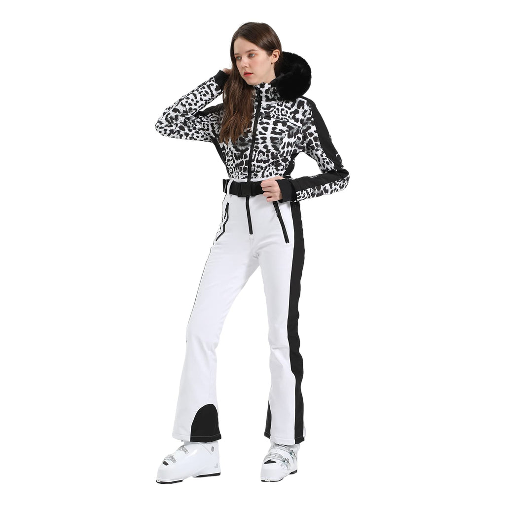 IMPHUT Women's One Piece Ski Suits Slim Waterproof Jumpsuits Windproof Snowsuit Insulated Ski Jumpsuit Skiing Sports