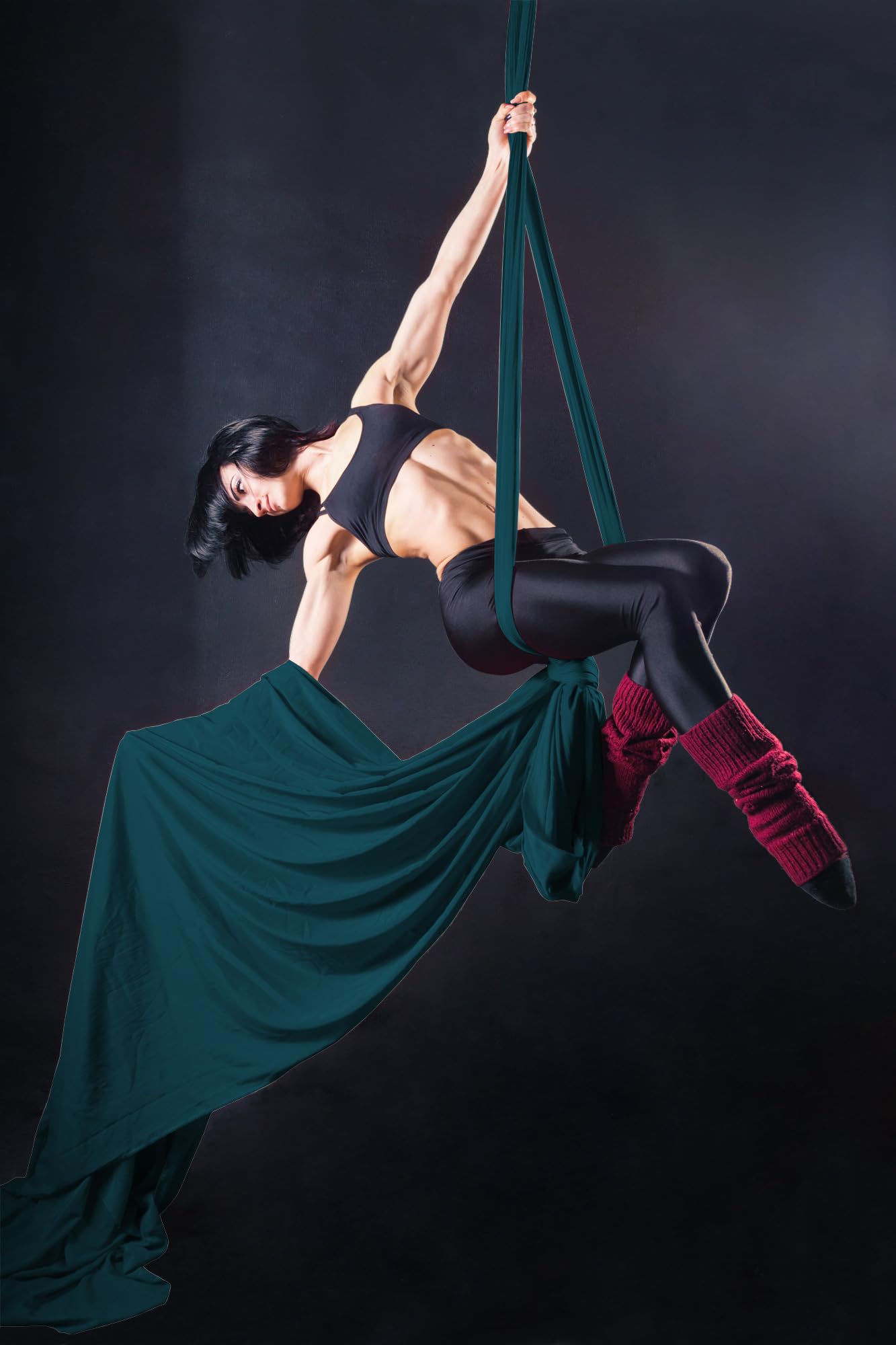 Aerial Silks Set, Premium Ariel Yoga Hammock 9 Yards Aerial Silk, Low-Stretch Fabric, Yoga Starter Kit for Home, Aerial Rig for All Skill Levels - All Hardware Included