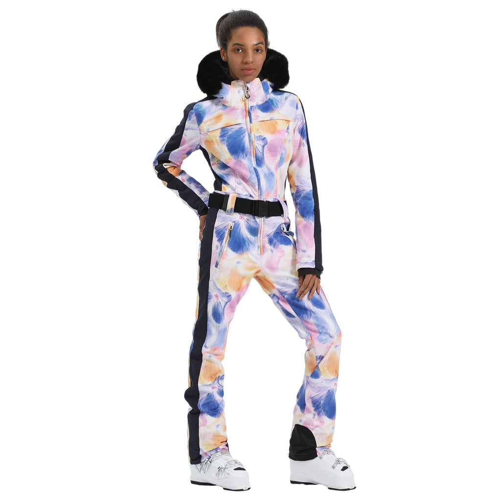 IMPHUT Women's One Piece Ski Suits Slim Waterproof Jumpsuits Windproof Snowsuit Insulated Ski Jumpsuit Skiing Sports